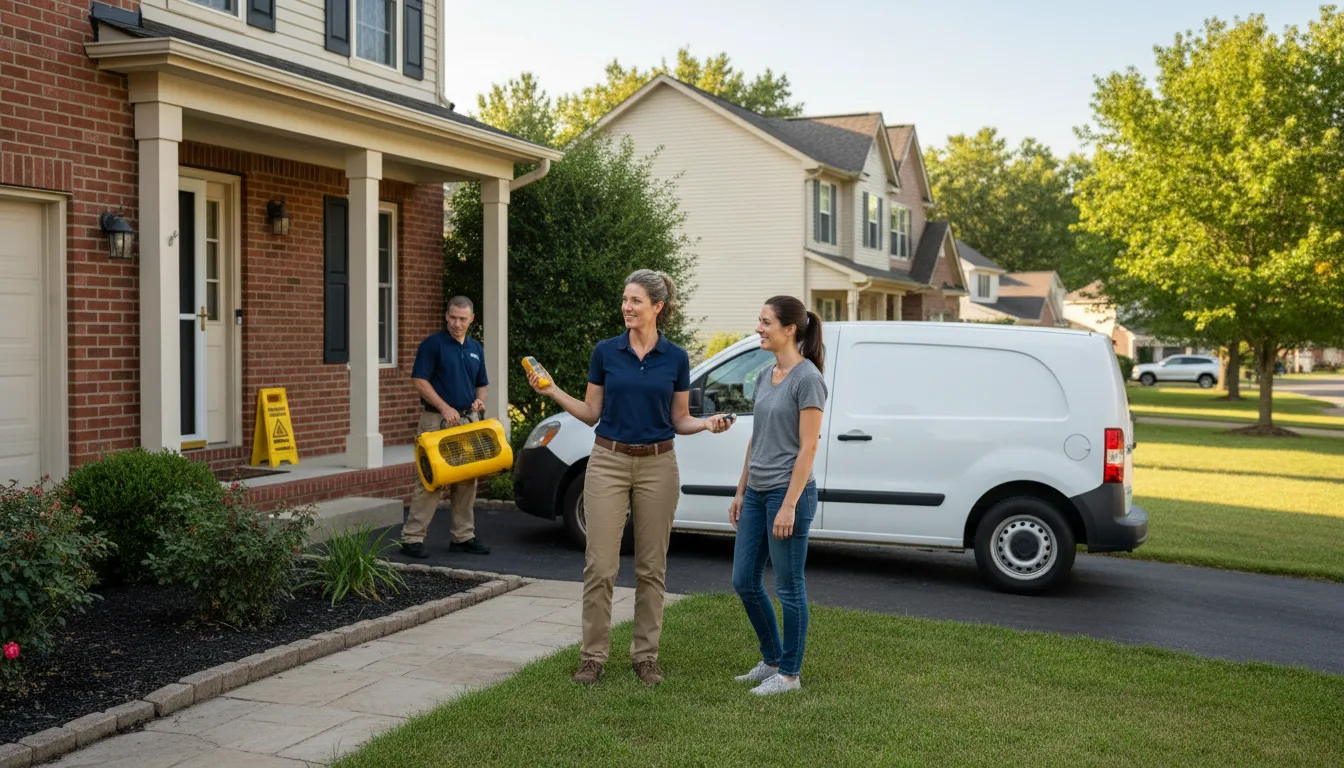 Residential water damage restoration in Ursa, IL